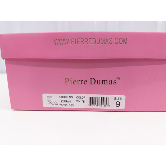 Pierre Dumas White Kiara Ankle Strap Back Zip Dressy Low Block Heel Sandals 9 - Picture 8 of 10